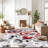 Rooshi Floral Gray/Red Area Rug-389132775