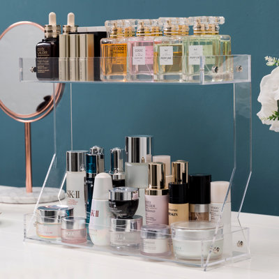 Acrylic 2 Compartments Makeup Organiser