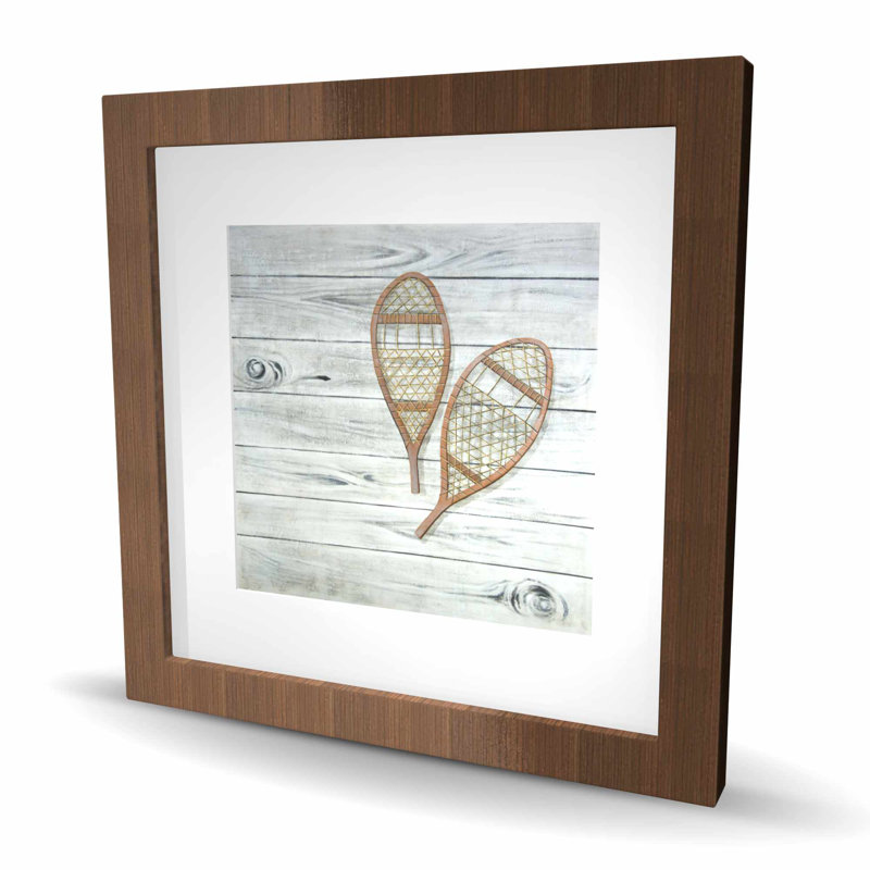 Snowshoes - Snow Holiday, reproduction encadrée mat pour la décoration intérieure