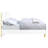 White Ek Bed In High Gloss - No Box Spring, Fully Kd, Wave Pattern, 39 Slats, 4 Metal Legs, Holds Up To 660Lbs Weight Kd Structure, Slats Included, Max Weight-Bearing Capacity