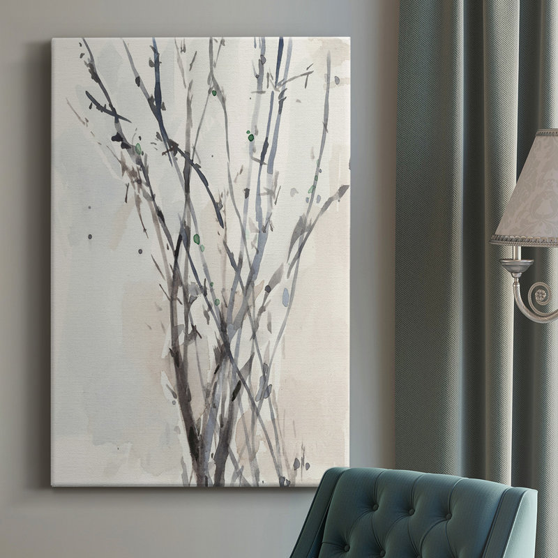 Watercolor Branches II - impression sur toile tendue, H 18 po x l 12 po x P 1 po