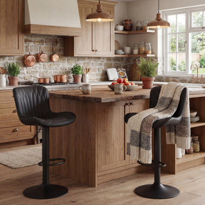 Tabouret de bar pivotant à hauteur réglable Denan (ensemble de 2)