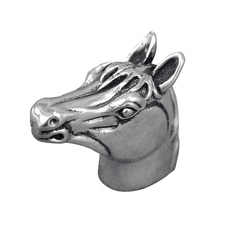 Poignée fantaisie Equestre, Argent antique, L 1,25 po x l 0,5 po x P 1,125 po