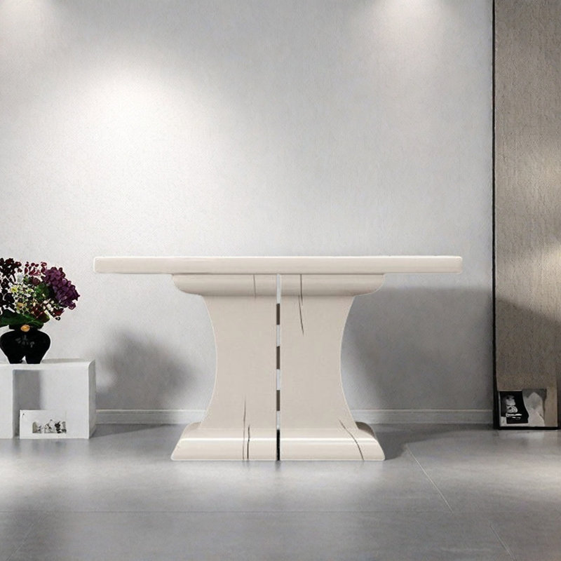 Modern Minimalist Console Table, 35.43" H x 62.99" W x 15.75" D, Beige
