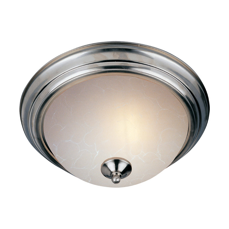 Brenden Glass Flush Mount, Satin Nickel, Ice