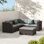 Canapé modulaire de patio pour 5 personnes en forme de L