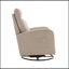 Fauteuil oscillant pivotant rembourré. Chaise à bascule pour chambre d'enfant en beige. Un sac gauche de style moderne.