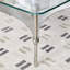 Square Tempered Glass Stainless Steel Coffee Table