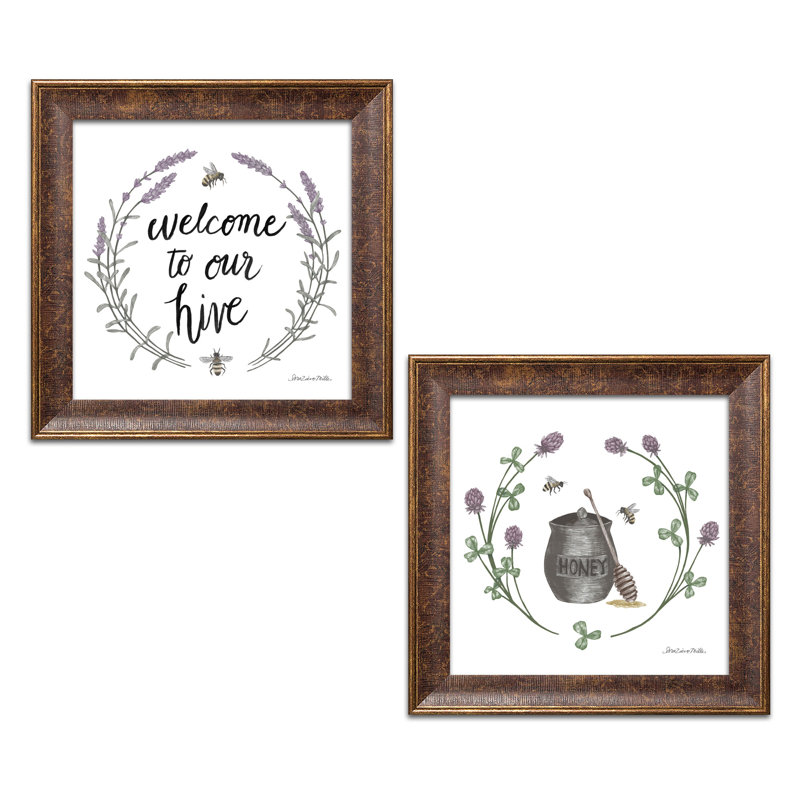 «Happy to Bee Home IV and Happy to Bee Home Words II», ensemble de 2 impressions, H 12 po x l 12 po x P 0,75 po