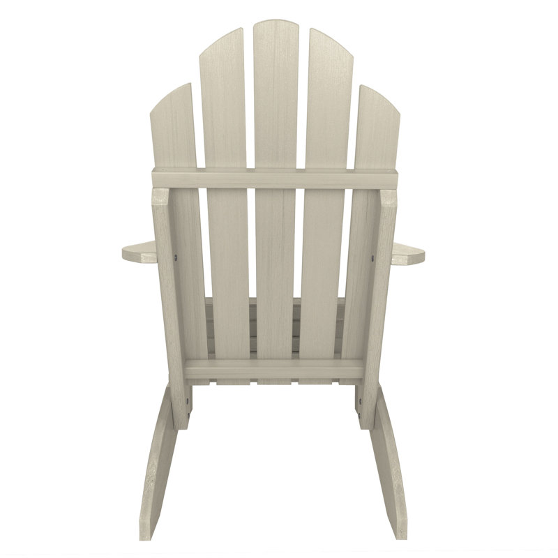 Chaise Adirondack en plastique avec table Anette, Blanc délavé