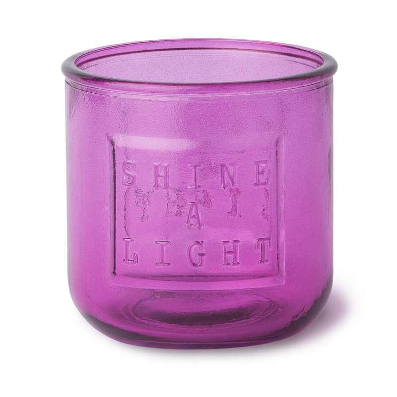 Porte-bougie en verre 3,5 po Saon, Rose