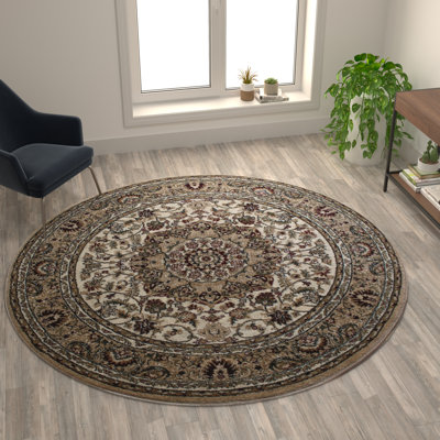 Damora Multipurpose Persian Style Olefin Medallion Motif Area Rug