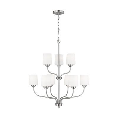 Windom 9 - Light Steel Dimmable Chandelier