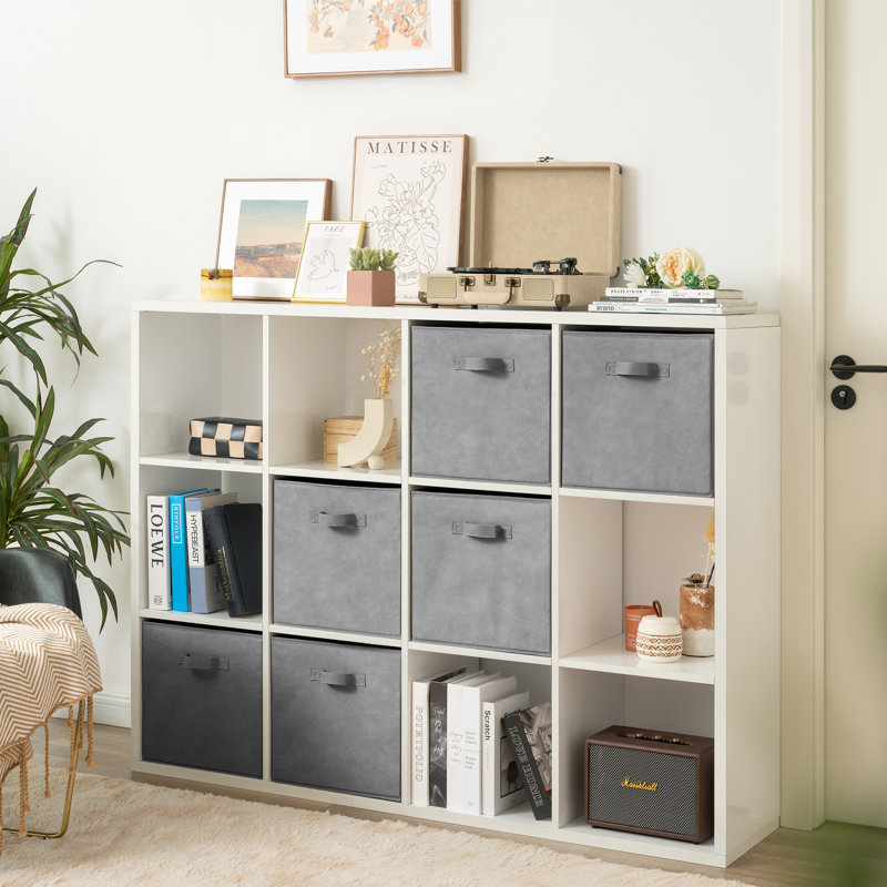 6 Pack Fabric Storage Cube, Grey, 13'' H X 13'' W X 13'' D