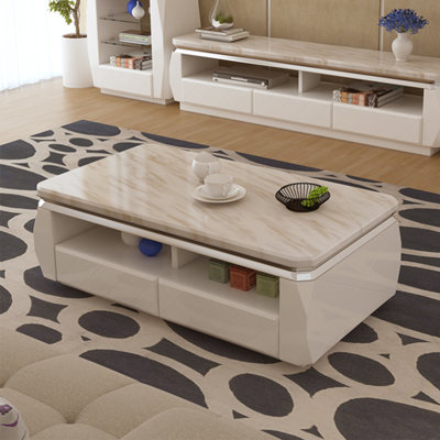 Rectangular marble coffee table