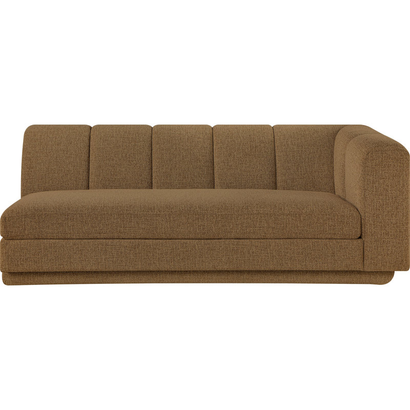 Canapé à accoudoir droit en tissu 76,75 po Chiquita, Tissu brun