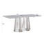 Table de salle à manger en marbre pour 6 personnes, table de salle à manger rectangulaire en faux marbre 70 po avec base en acier inoxydable à finition miroir, table de cuisine moderne en marbre de grande taille (table seulement)-633281295-633281296