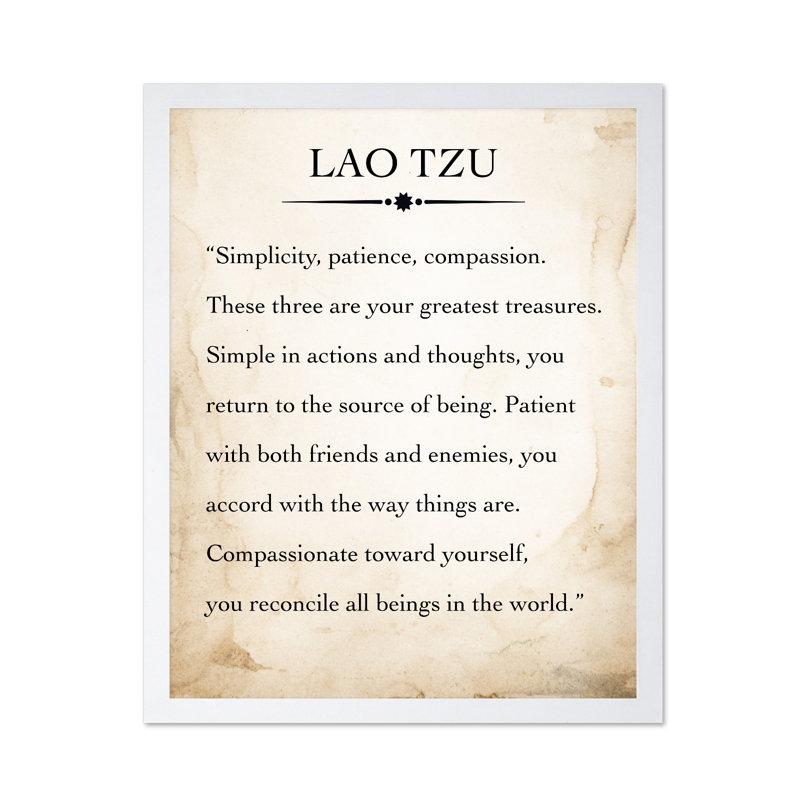 Simplicité Patience Passion, Poster, White Framed, 08"H x 10"W