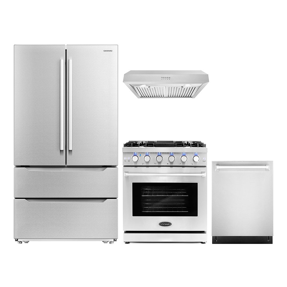 Deluxe Kitchen Package in Black Stainless Steel with 24 cu. ft.  Refrigerator & Gas Slide-In Range