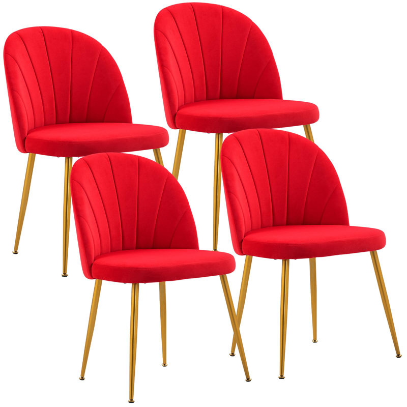 Chaise d'appoint empilable en velours, Rouge