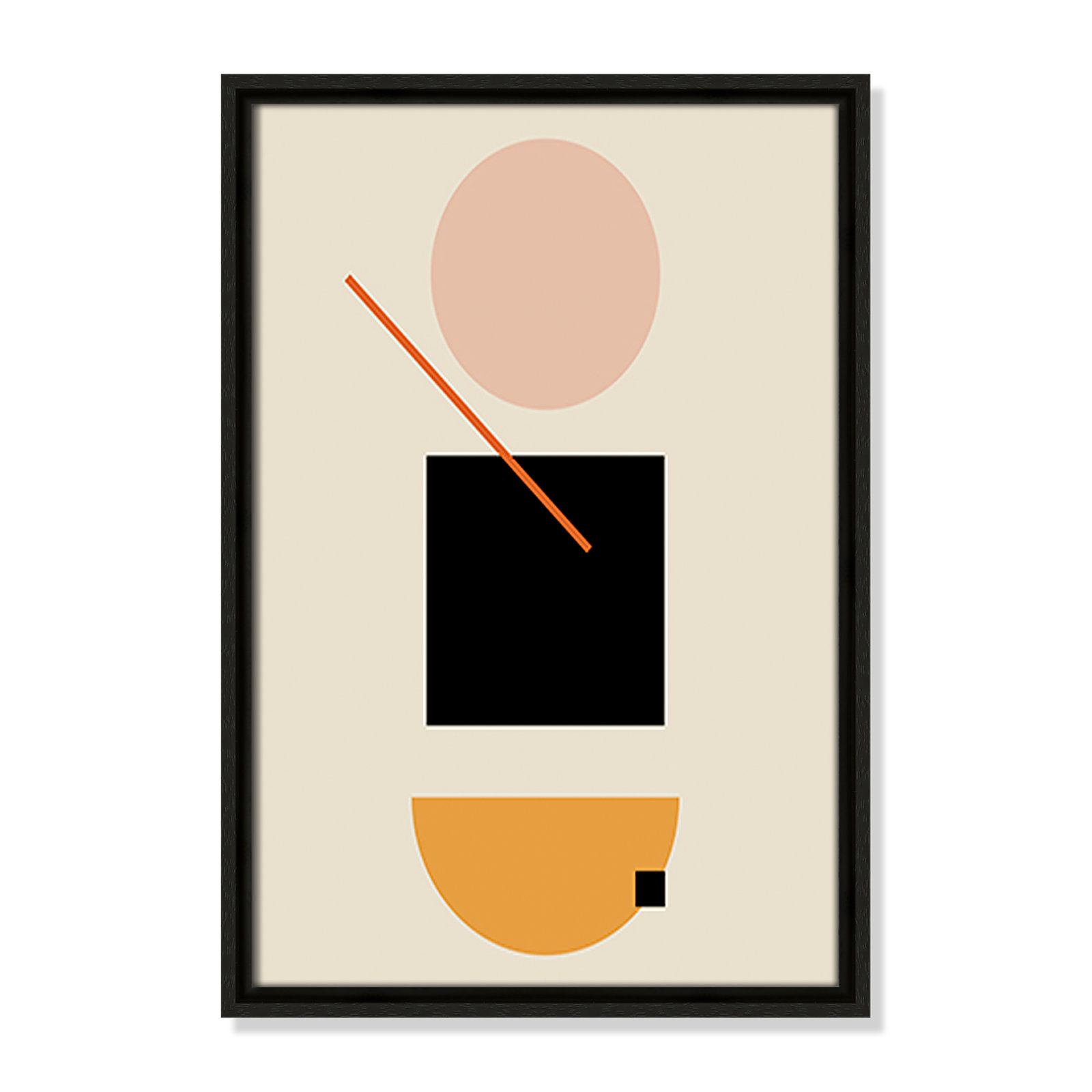 Simple Shapes Print, Espresso Framed, 19.5" H x 13.5" W x 2" D