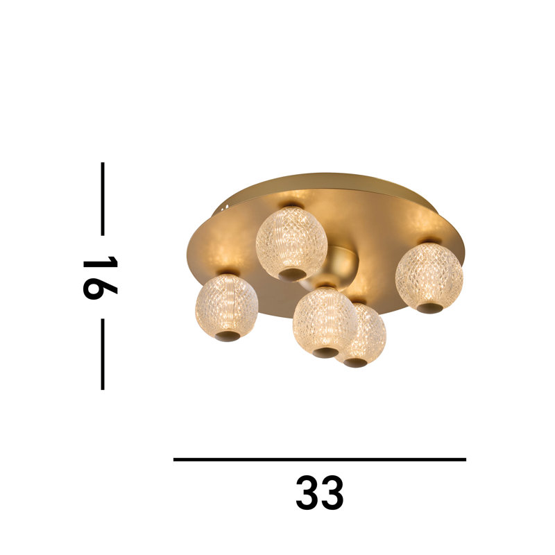 Balaguer Acrylic LED Flush Mount, Gold