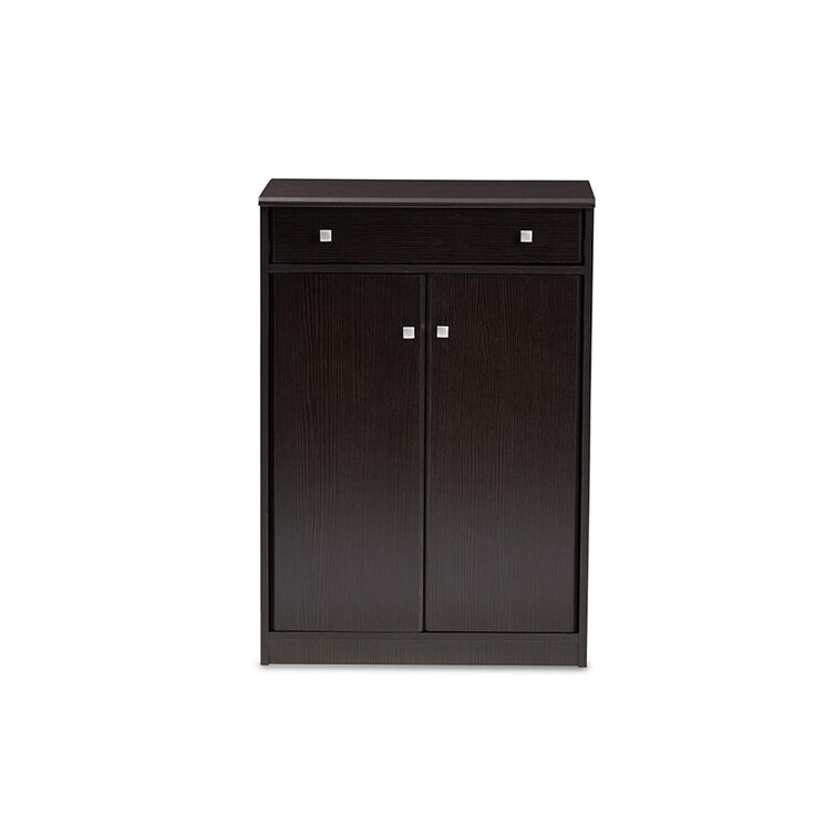 12 Pair Shoe Storage Cabinet Charlton Home Finish: Black