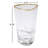 Hammered High Ball Glass-Clear w/Gold Rim