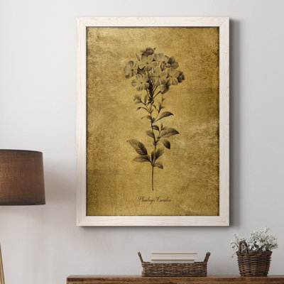 Toile encadrée dorée «Botanical II» de qualité supérieure - prête à être accrochée