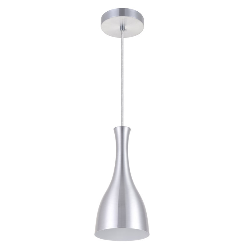 Luminaire suspendu conique à 1 lumière Lavigne, Nickel bruni
