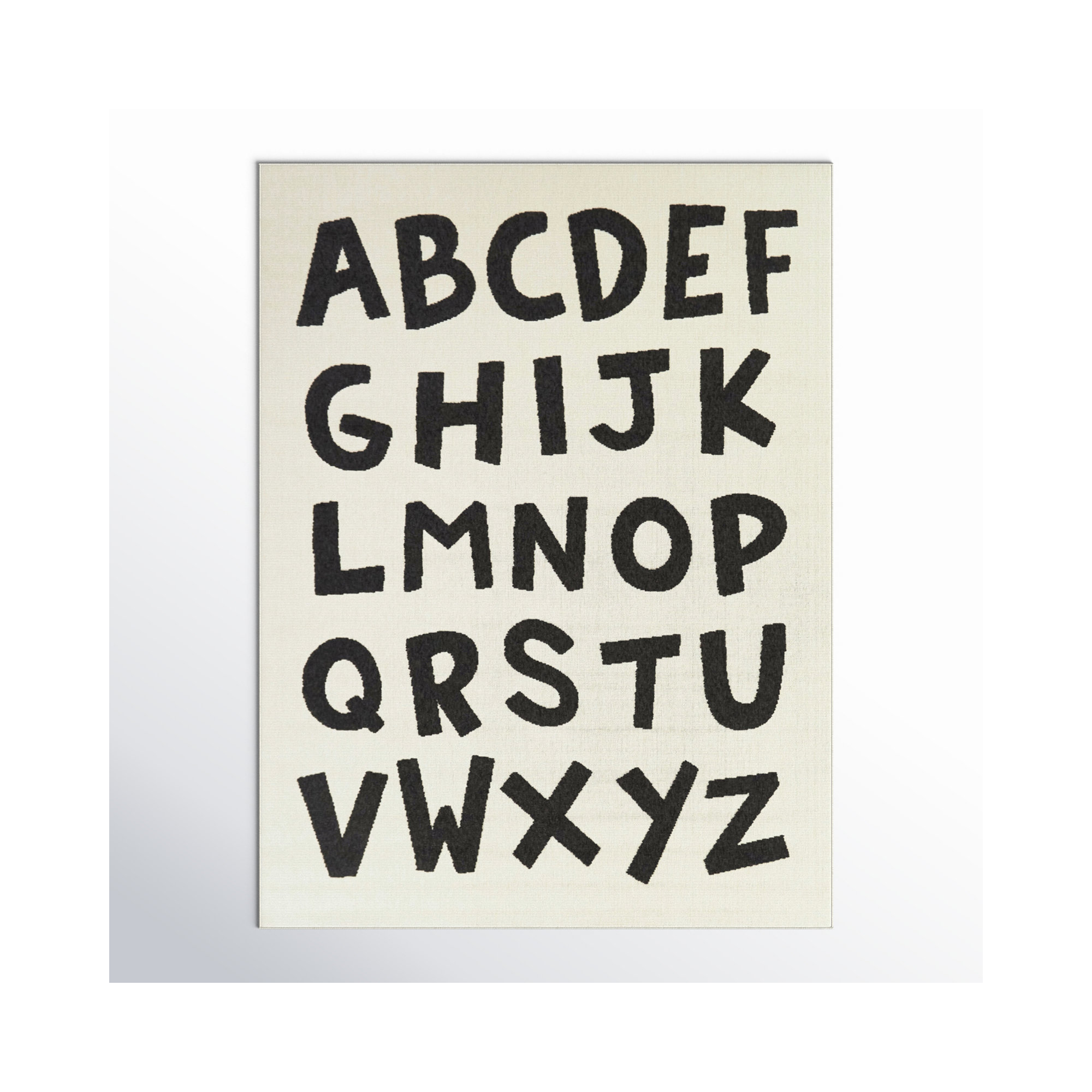 Kids Alphabet Area Rug, Cream, Rectangle 5'3" x 7'