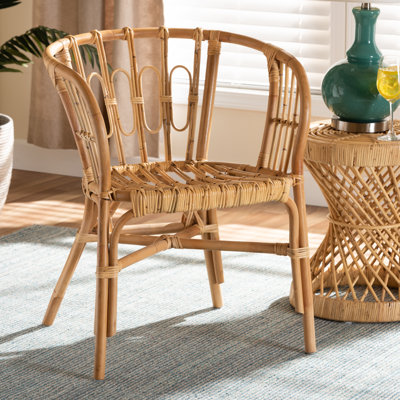 Fauteuil demi-tonneau en rotin l 23,25 po Briannalee