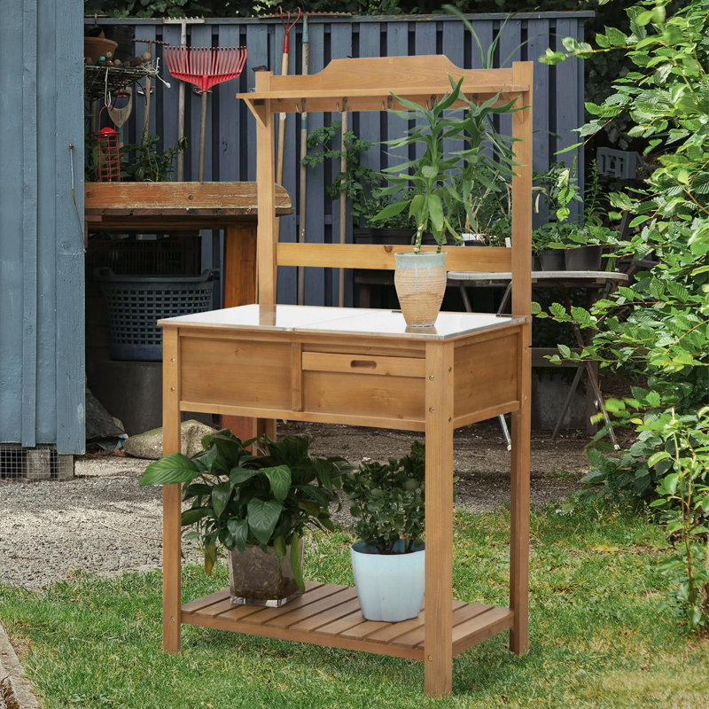 Aaliyaa Wood Potting Bench