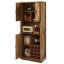 Armoire de bar rustique couleur chêne avec tablettes de rangement ouvertes et imprimées en 3D 76,4H