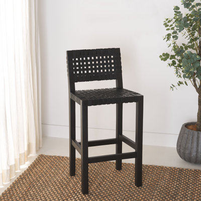 Leather Counter Stool by Millwood Pines