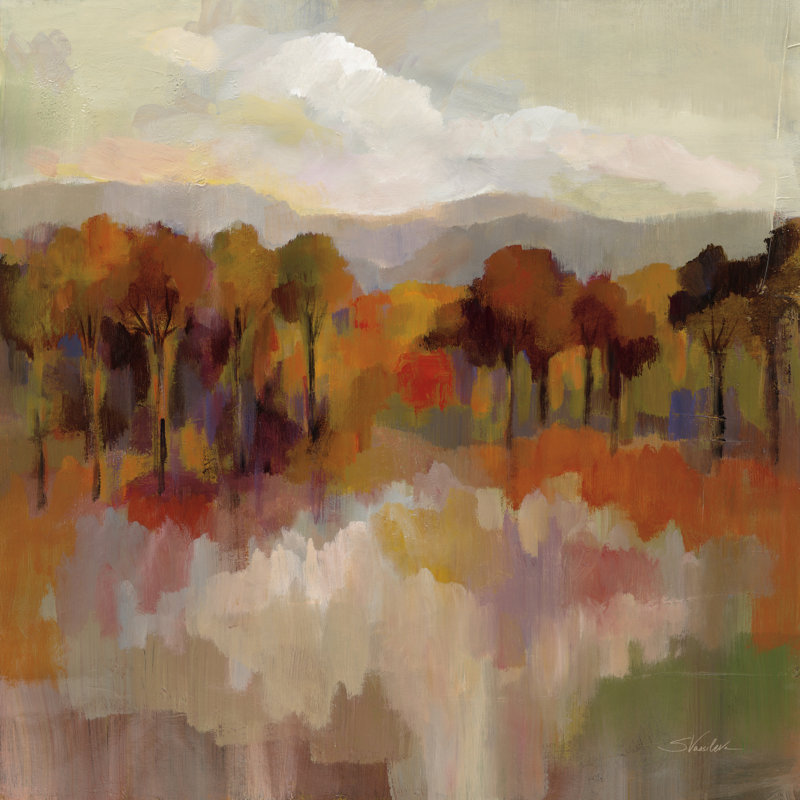 Berge avec une culture verte par Silvia Vassileva, Reproduction avec cadre noyer, Non, H 36 po x l 36 po x P 1,25 po