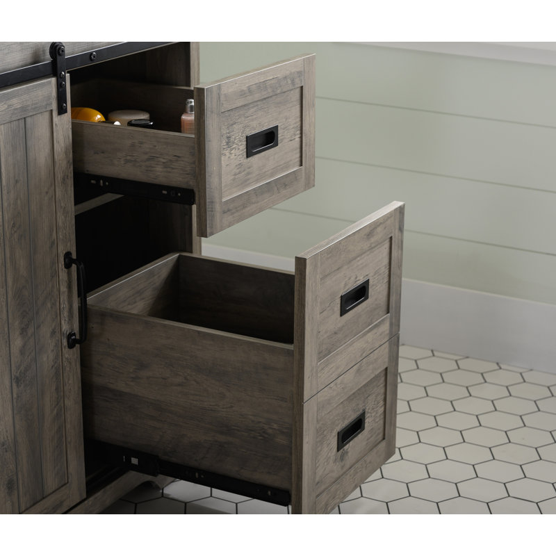 Ensemble de meuble-lavabo simple 48 po Cayden, Blanc de Carrare, Gris patiné
