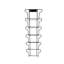 FixtureDisplays Vertical Wall Mounting 6 Pockets 4 X 6" Greeting Card Post Card Rack 4.7 X 2.2 X 30.3" With Slight Pocket Overlap 11713