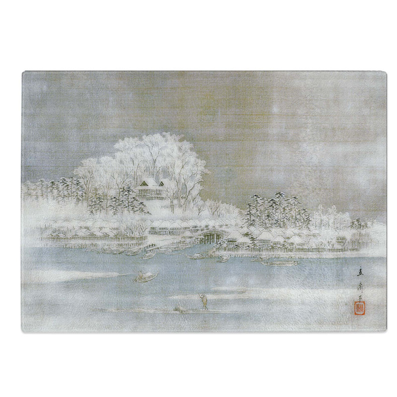 Glass Matsuchiyama On The Sumida River by Utagawa Hiroshige Chopping Board, 39 cm W x 28.5 cm L