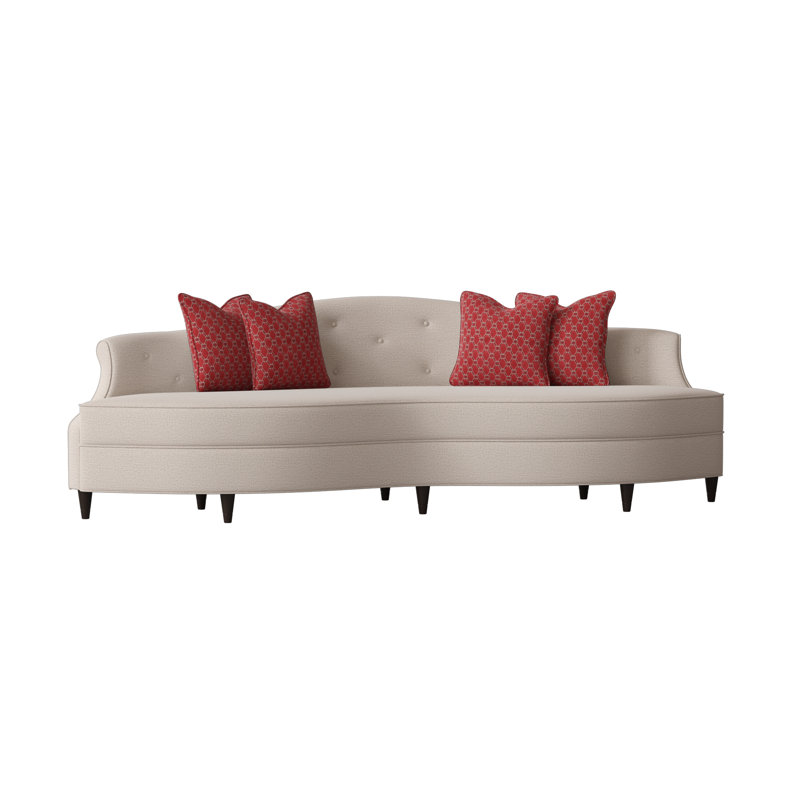 Tinsley Upholstered 105'' Sofa, Elise Linen, Structure Royal Blue, American Walnut