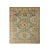Distressed Homage Hand Knotted Wool Geometric Area Rug
