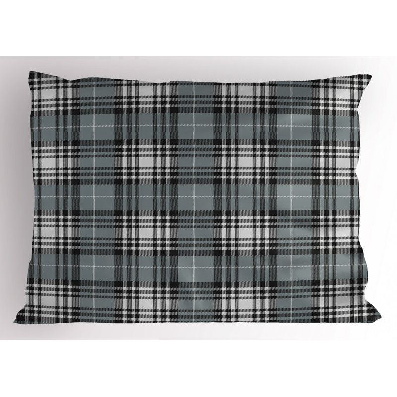 English Polyester Plaid Sham Set, King