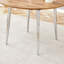 Table de salle à manger ronde extensible avec plateau en bois aggloméré et pieds argentés