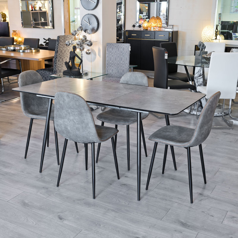 Abbottstown 4 - Person Dining Set, Mocha, Grey