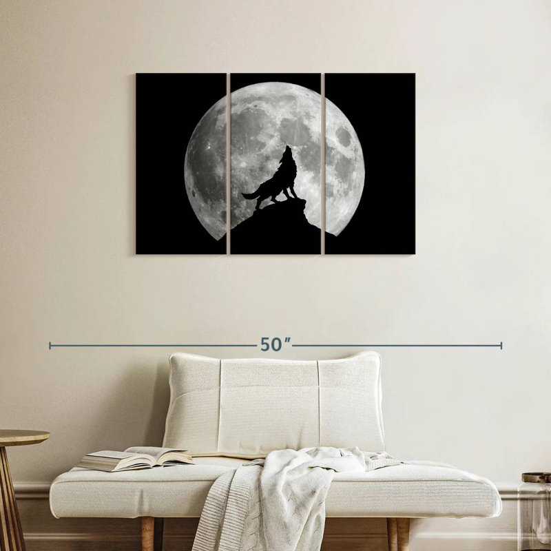 Brampt Wolf Moon, 24" H x 38" W