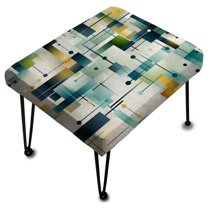 Repose-pieds rectangulaire vert géométrique Oasis