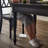 Retro Black Rectangular Solid Wood Dining Table-1259950282