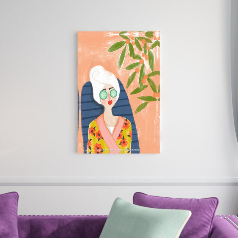 Spa Spa - peinture sur toile tendue, H 30 po x l 20 po