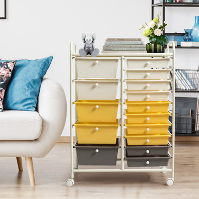 Barksdale 15-Drawer Utility Rolling Organizer Cart