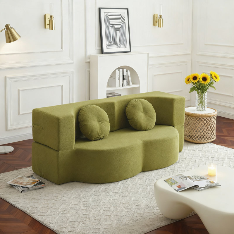 Canapé-lit avec coussin, Vert